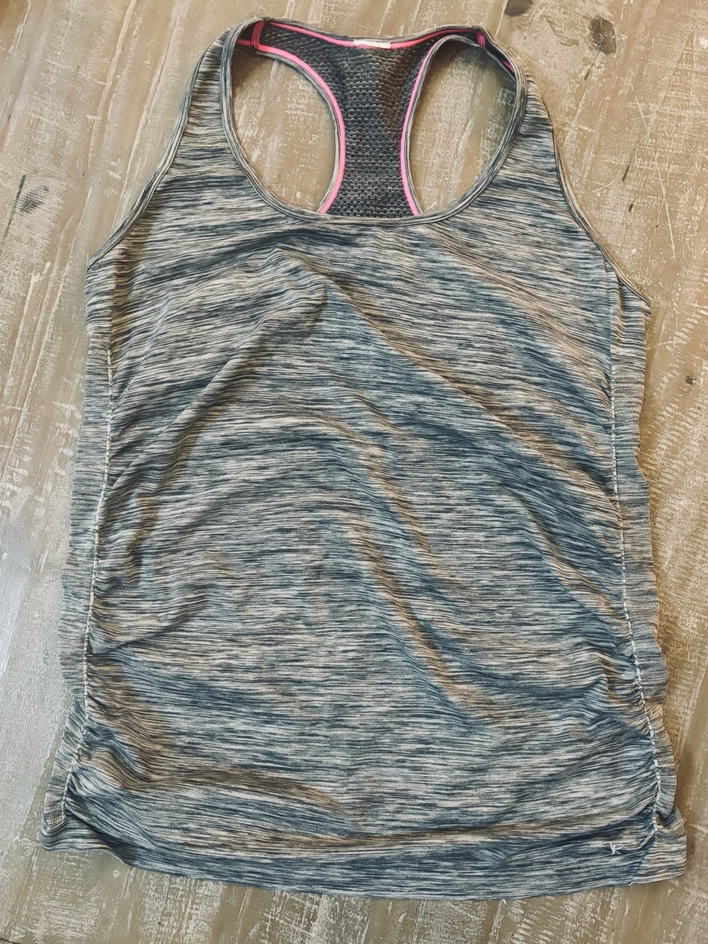 Plus Heather Gray Ruched Racerback Performance Tank Top size XXL - Picture 6 of 6